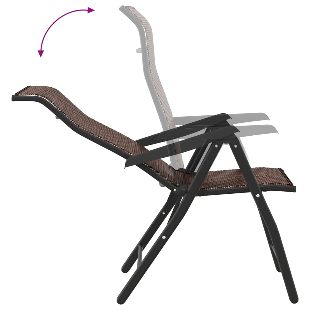 havestole 8 stk. foldbar polyrattan brun