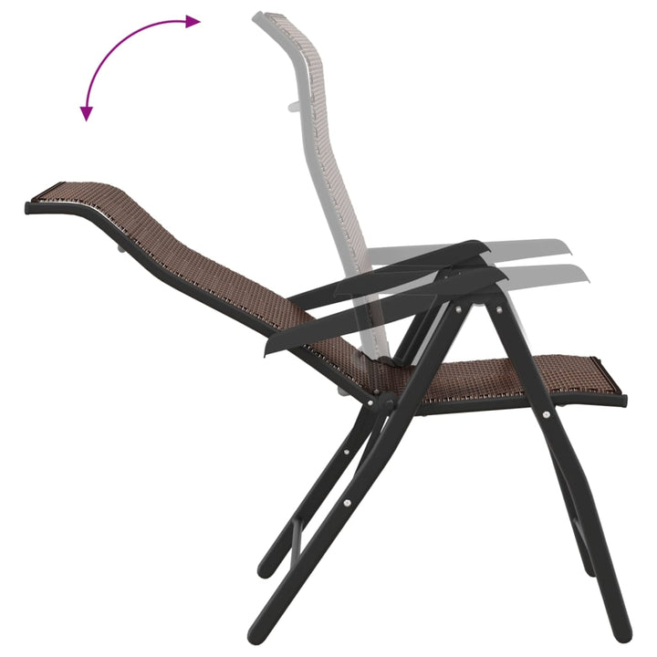 havestole 8 stk. foldbar polyrattan brun