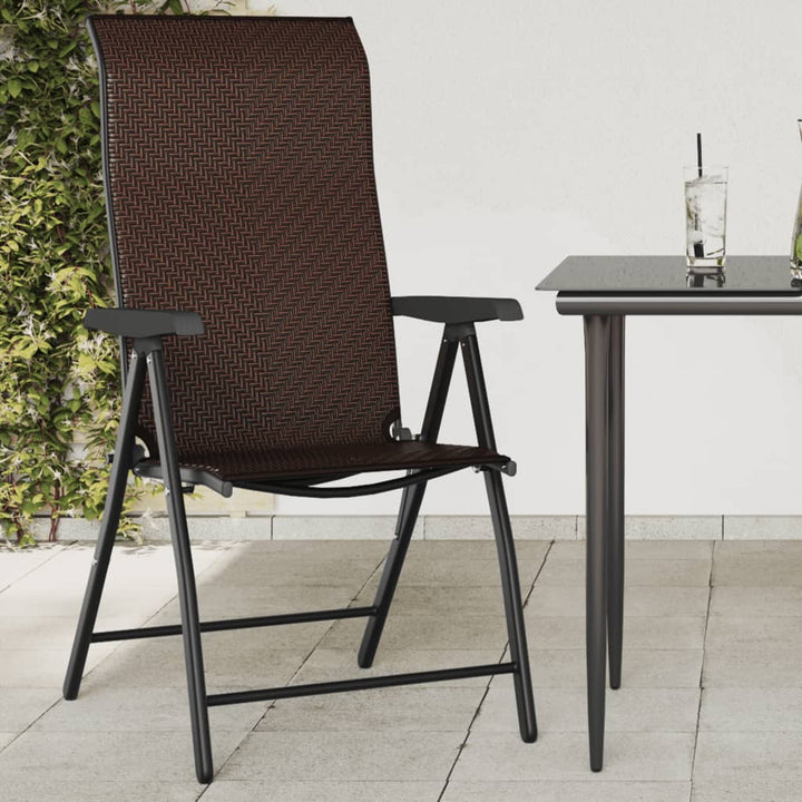 havestole 8 stk. foldbar polyrattan brun