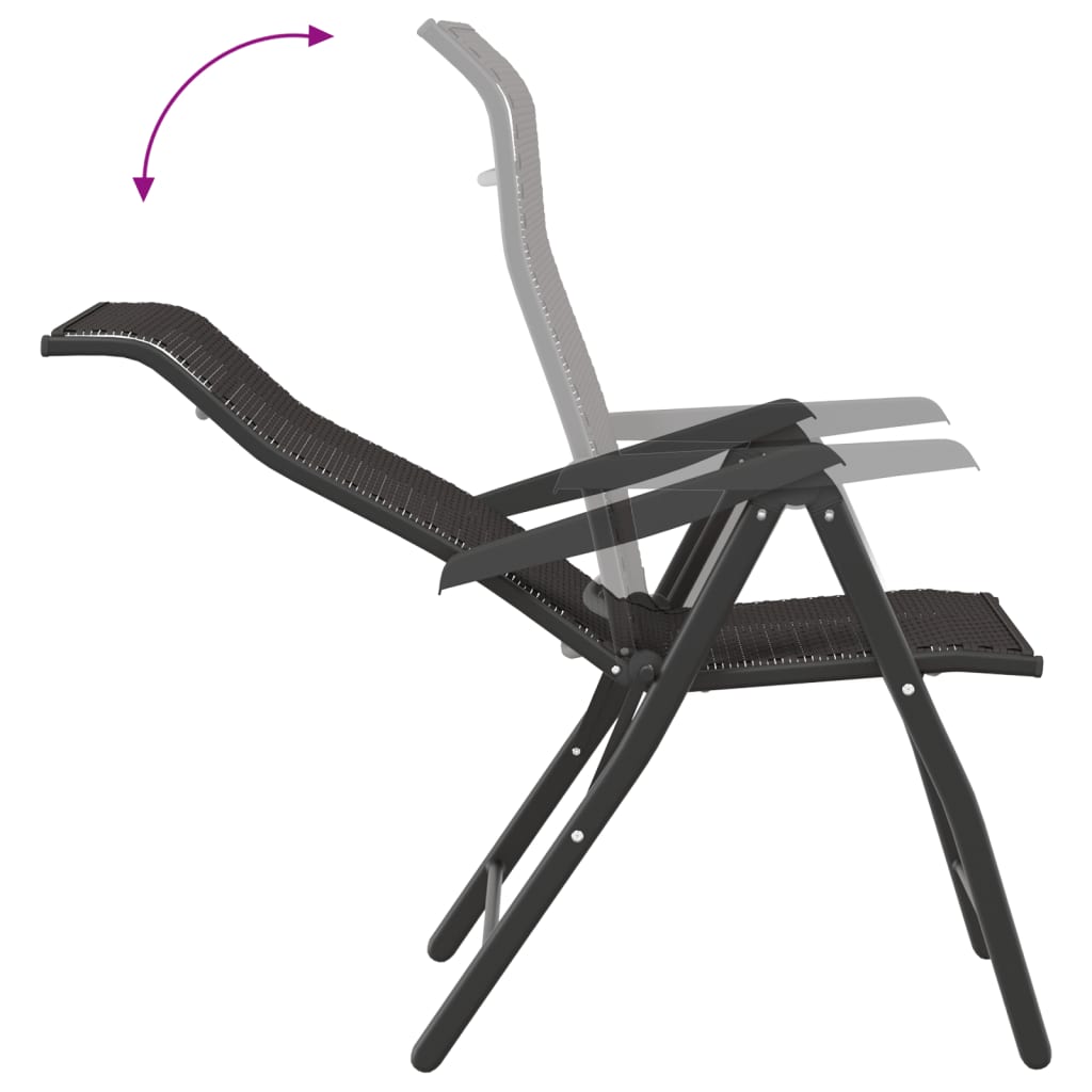 havestole 8 stk. foldbar polyrattan sort