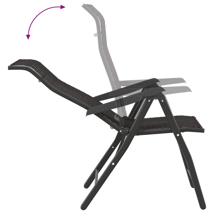 havestole 8 stk. foldbar polyrattan sort