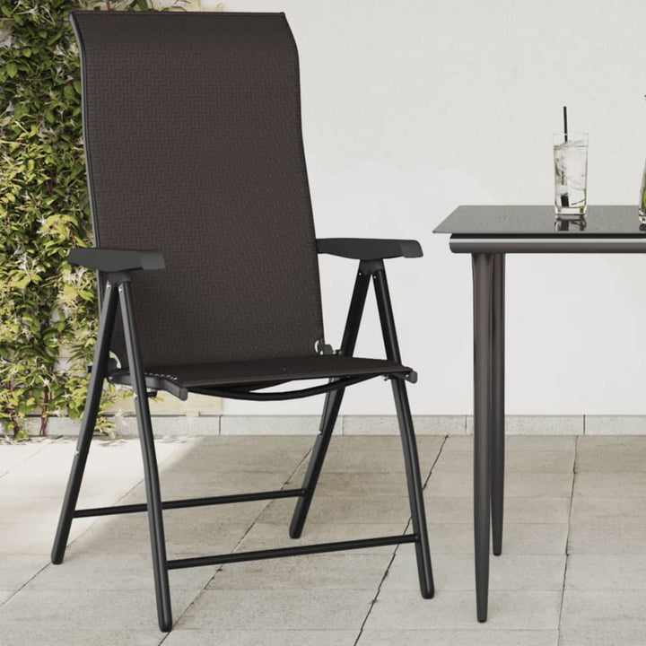 havestole 8 stk. foldbar polyrattan sort