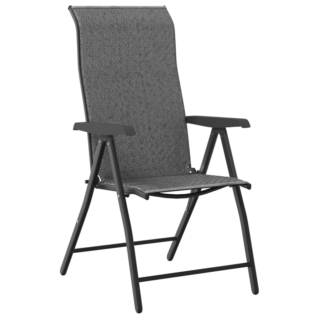 havestole 8 stk. foldbar polyrattan grå