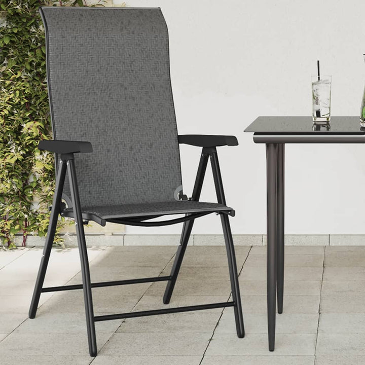 havestole 8 stk. foldbar polyrattan grå