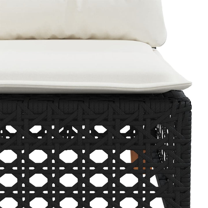 sofasæt til haven 6 dele med hynder polyrattan sort