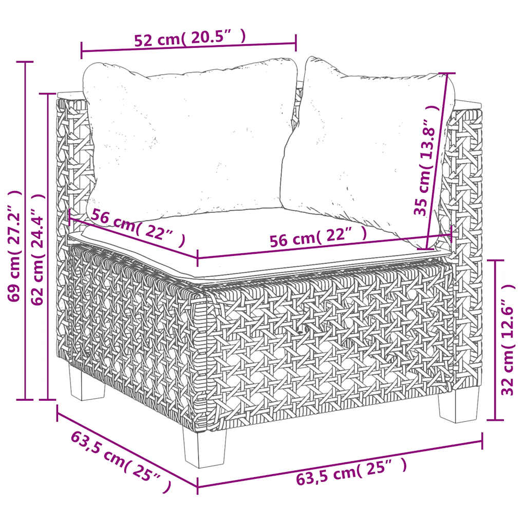 sofasæt til haven 8 dele med hynder polyrattan beige