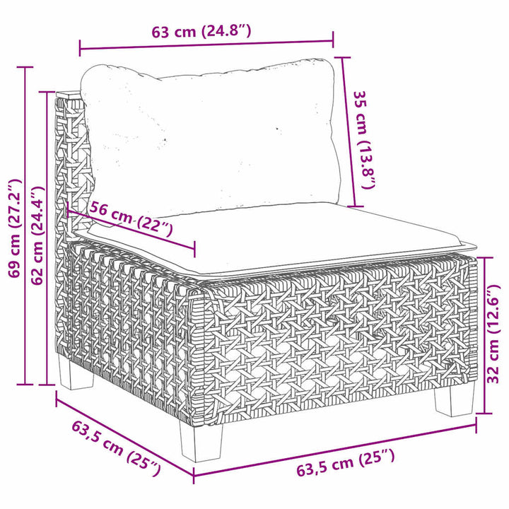 sofasæt til haven 8 dele med hynder polyrattan beige