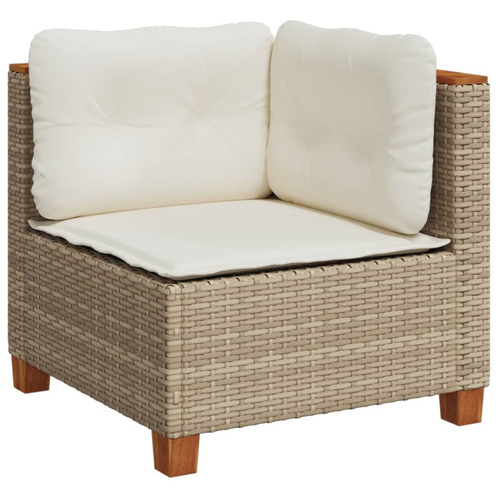 sofasæt til haven 4 dele med hynder polyrattan beige