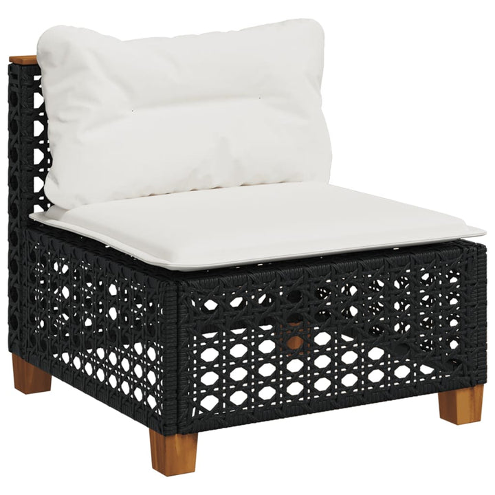 sofasæt til haven 6 dele med hynder polyrattan sort