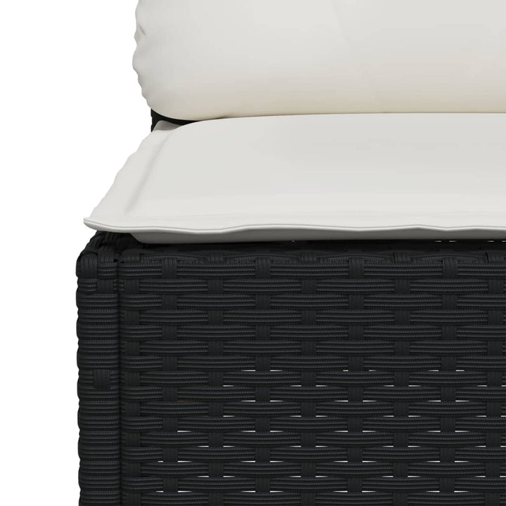 sofasæt til haven 6 dele med hynder polyrattan sort