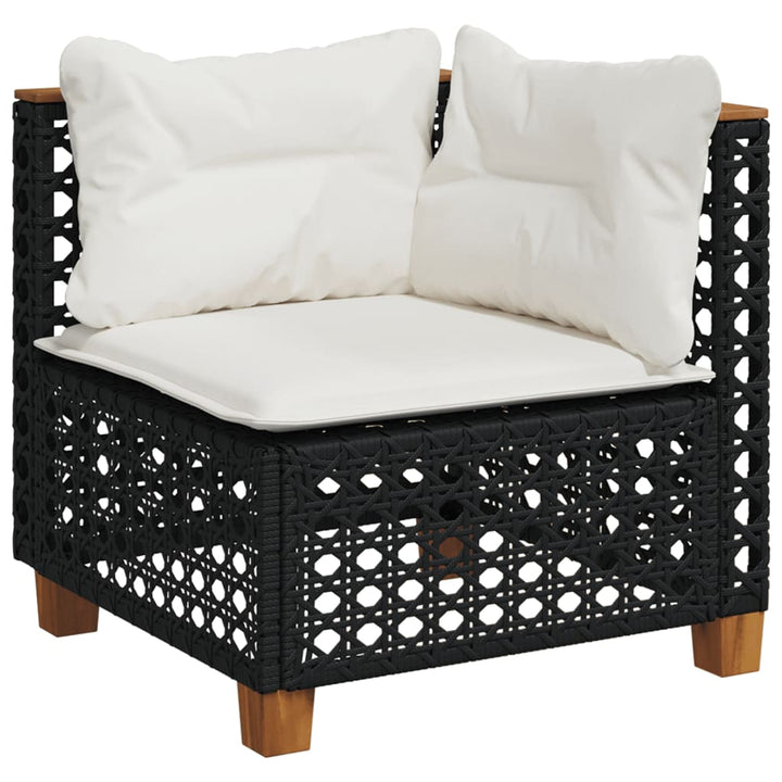 sofasæt til haven 6 dele med hynder polyrattan sort