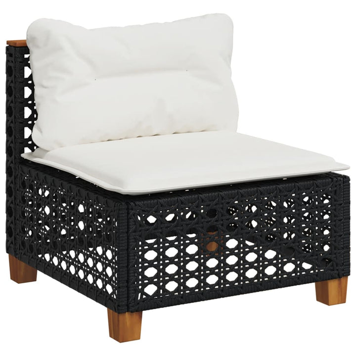 sofasæt til haven 6 dele med hynder polyrattan sort