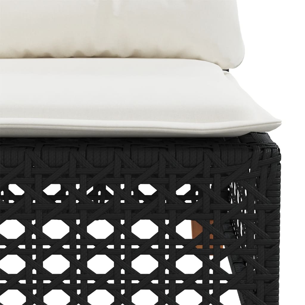 sofasæt til haven 6 dele med hynder polyrattan sort