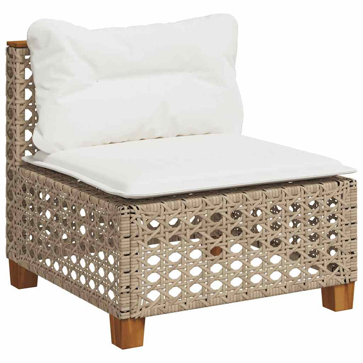 sofasæt til haven 7 dele med hynder polyrattan beige