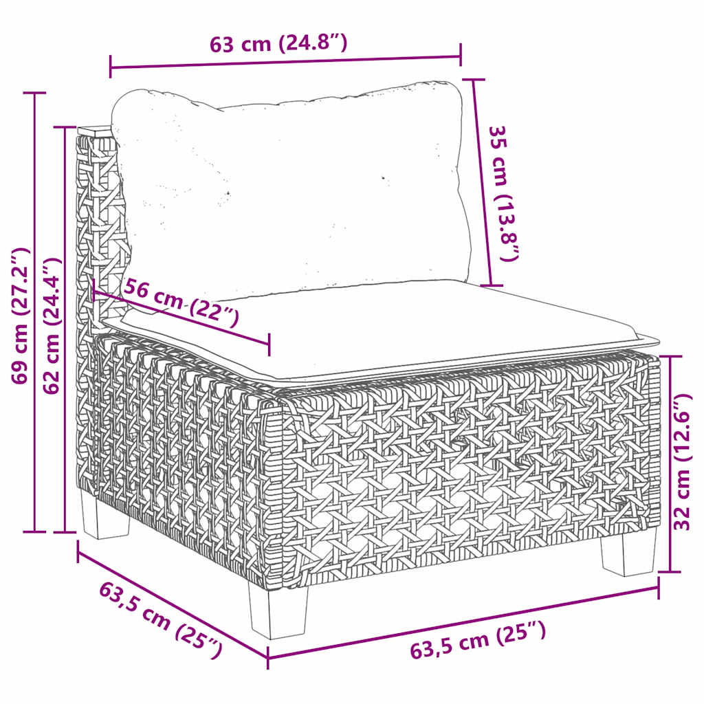 sofasæt til haven 7 dele med hynder polyrattan beige