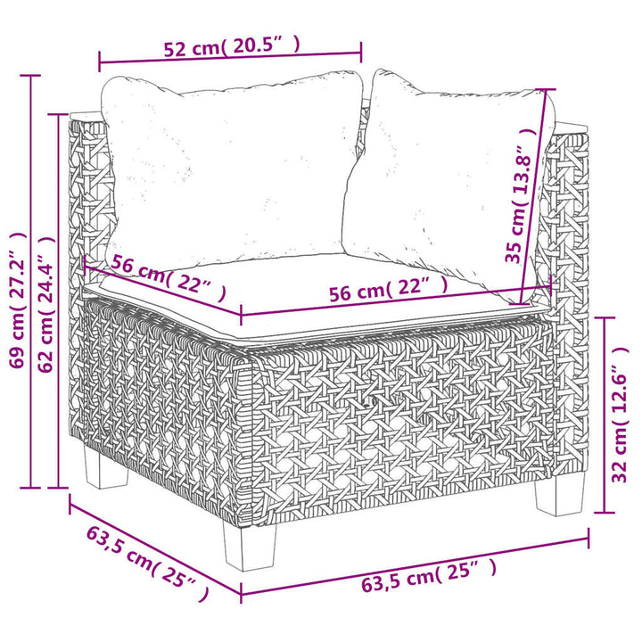 sofasæt til haven 8 dele med hynder polyrattan beige