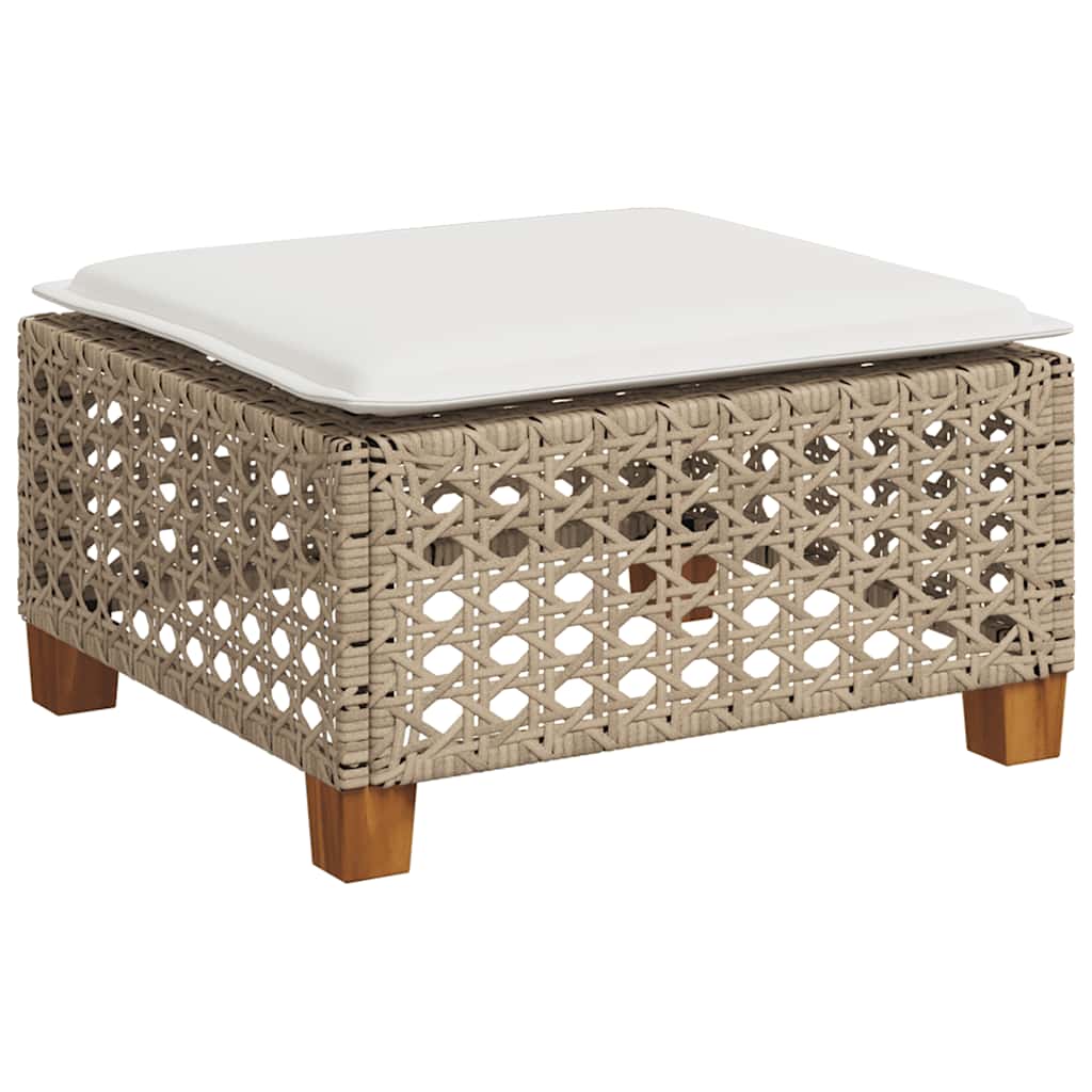 sofasæt til haven 7 dele med hynder polyrattan beige