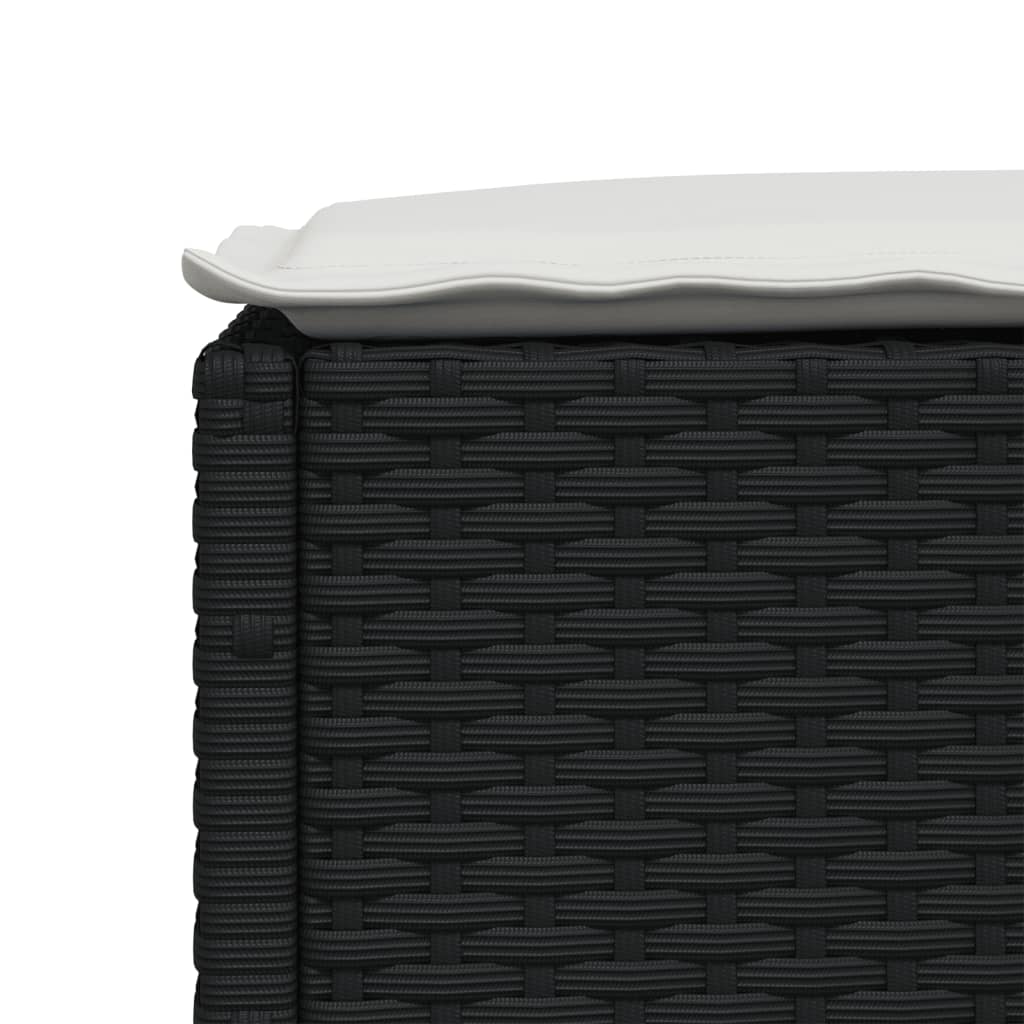 sofasæt til haven 6 dele med hynder polyrattan sort