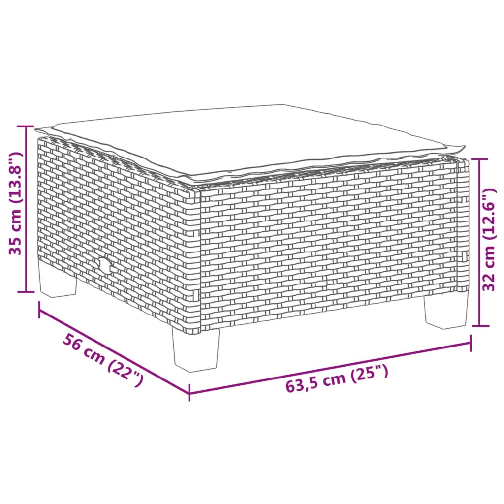 sofasæt til haven 6 dele med hynder polyrattan grå