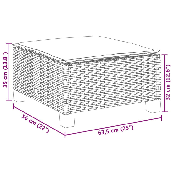 sofasæt til haven 6 dele med hynder polyrattan grå