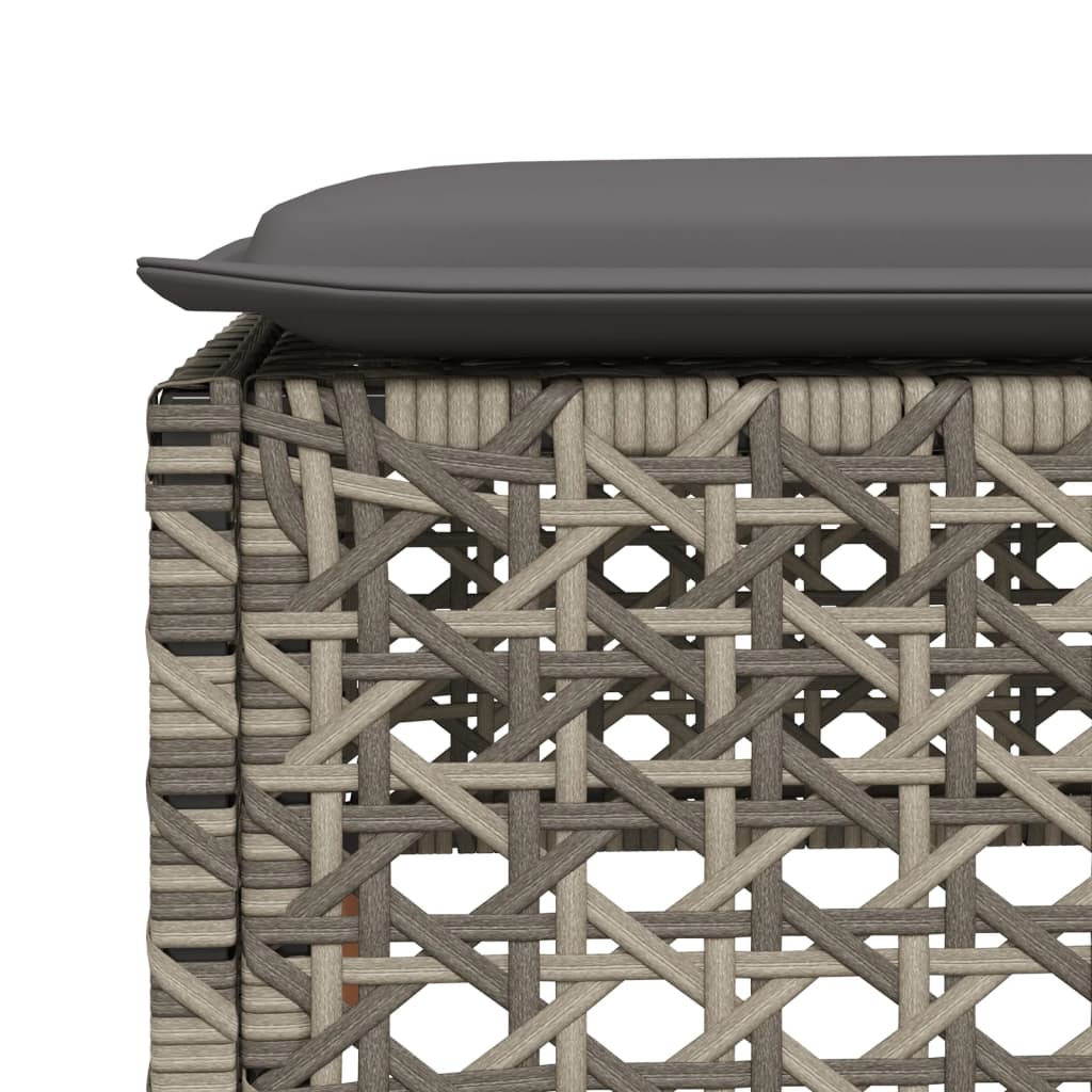 sofasæt til haven 6 dele med hynder polyrattan grå
