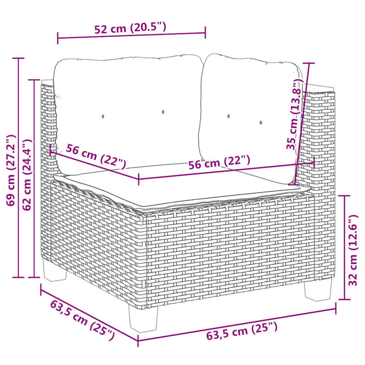 sofasæt til haven 8 dele med hynder polyrattan beige