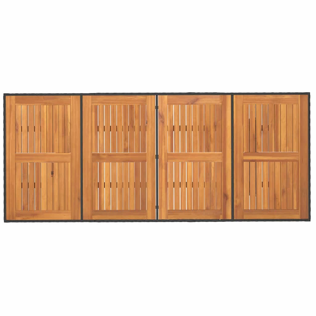 Have Spisebordssæt med pude 7 pcs Sort og brun polyrattan