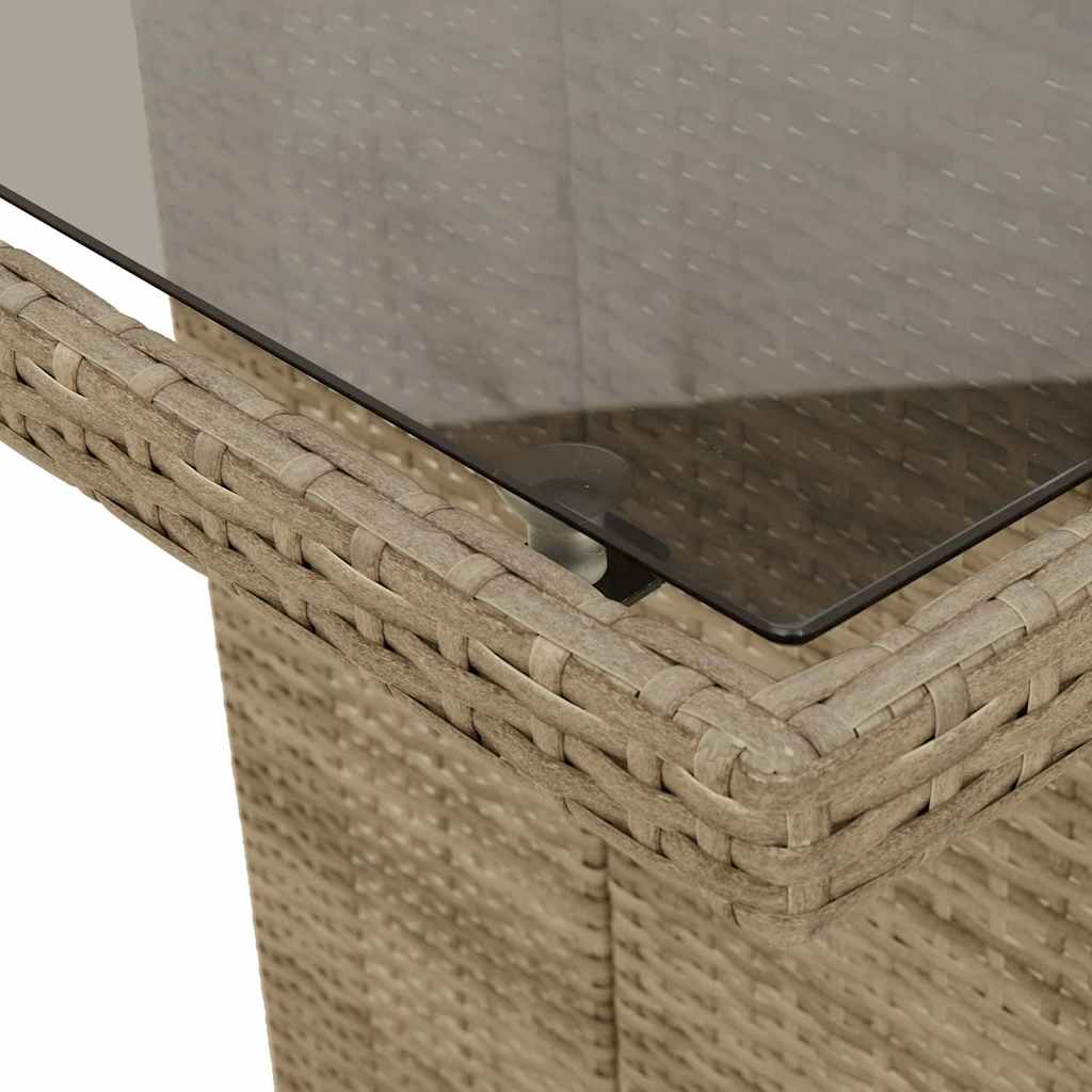 Have Spisebordssæt med pude 7 pcs Beige polyrattan