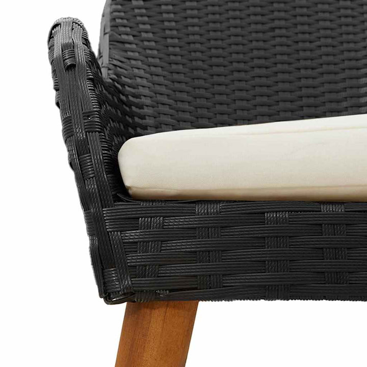 Have Spisebordssæt med pude 3 pcs Sort polyrattan