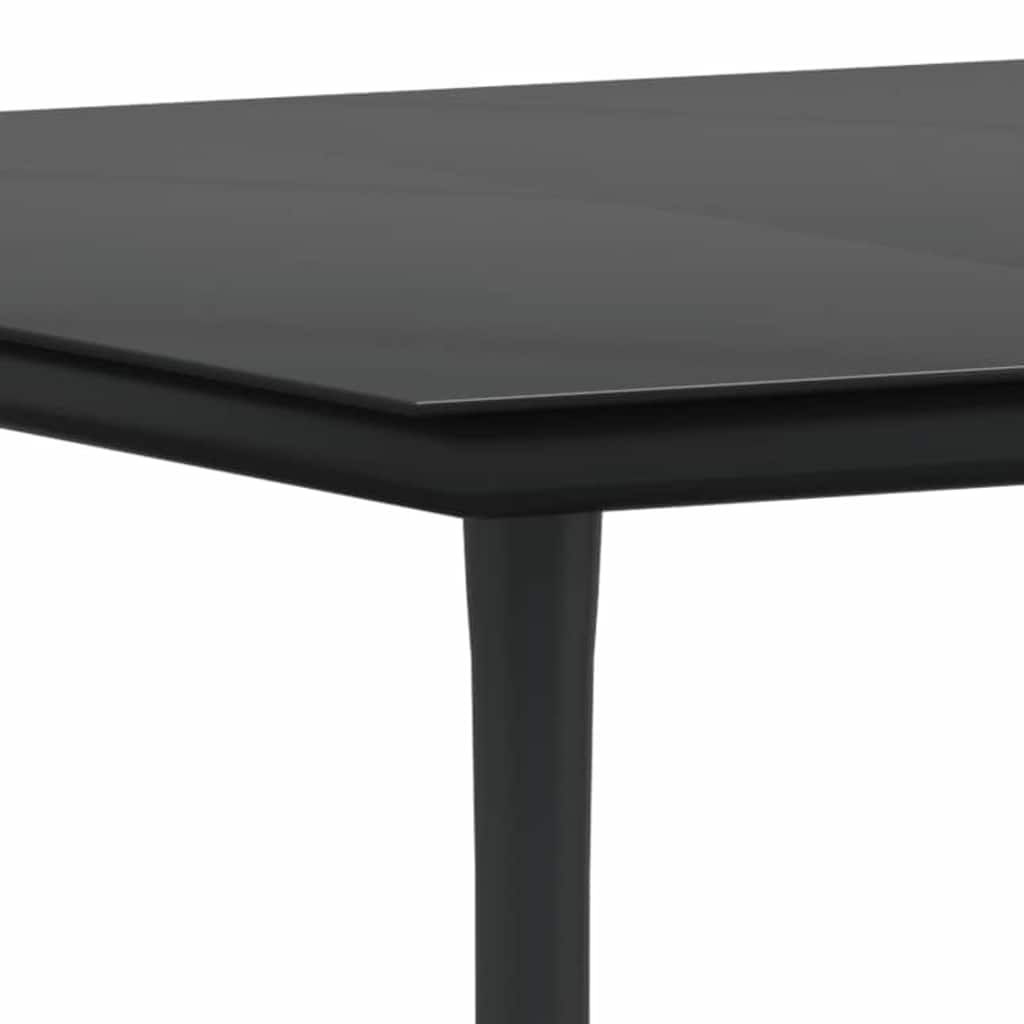 Have Spisebordssæt med pude 7 pcs Sort polyrattan