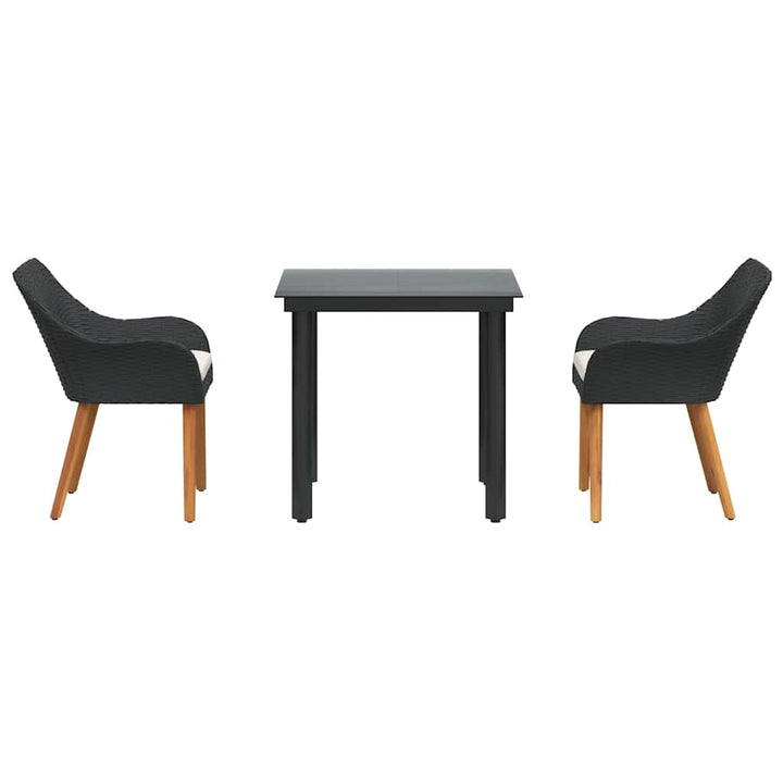 Have Spisebordssæt med pude 3 pcs Sort polyrattan