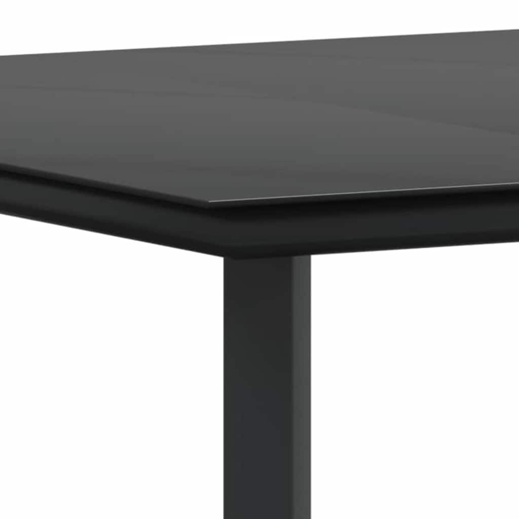 Have Spisebordssæt med pude 9 pcs Sort polyrattan