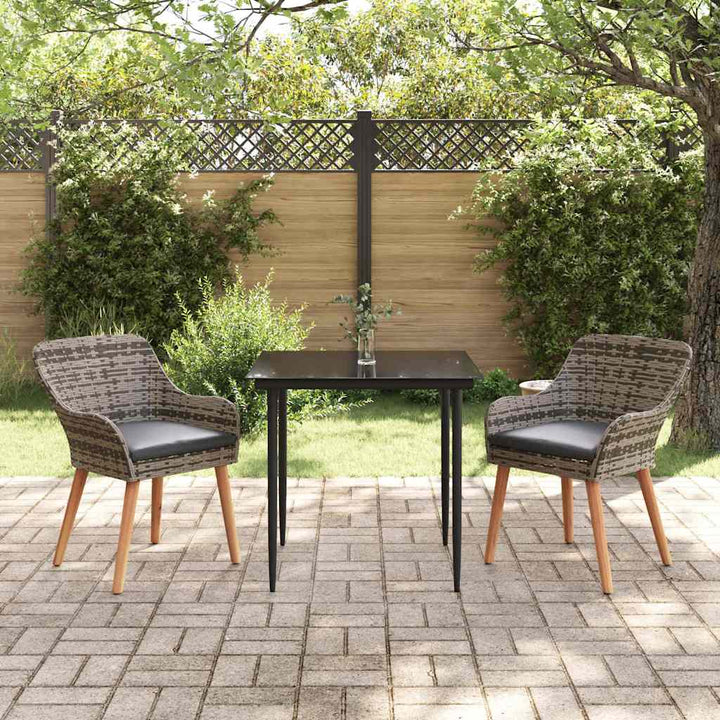 Have Spisebordssæt med pude 3 pcs Grå polyrattan