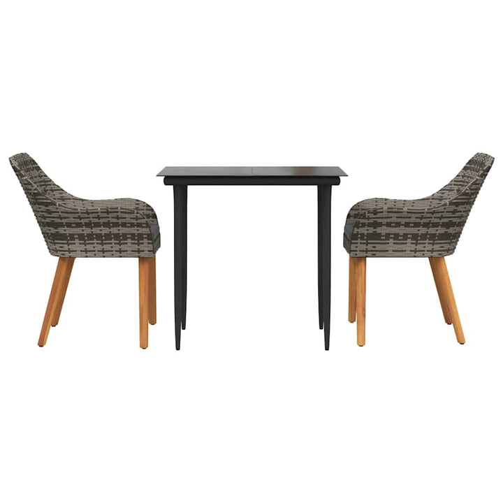 Have Spisebordssæt med pude 3 pcs Grå polyrattan