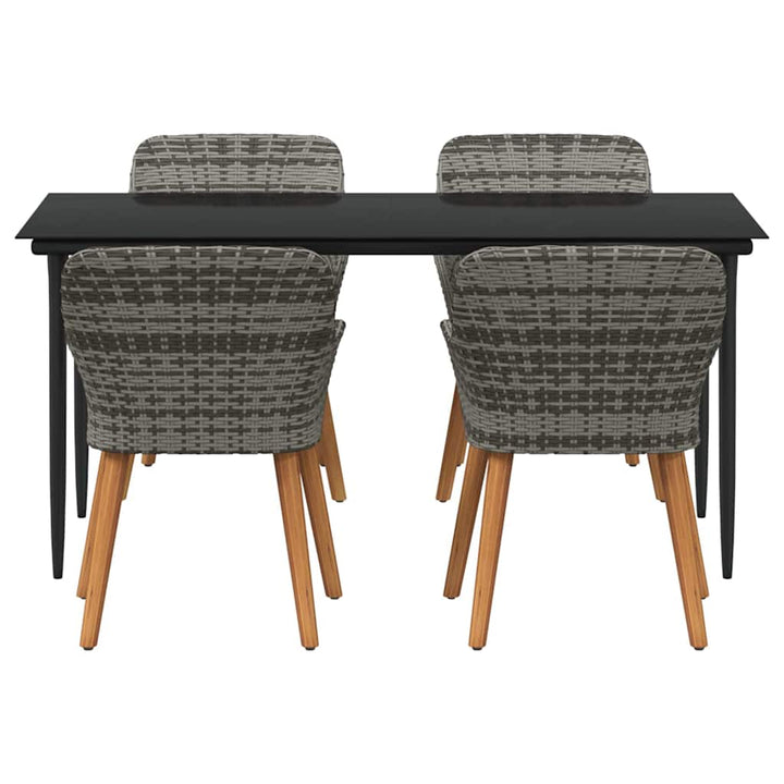 Have Spisebordssæt med pude 5 pcs Grå polyrattan