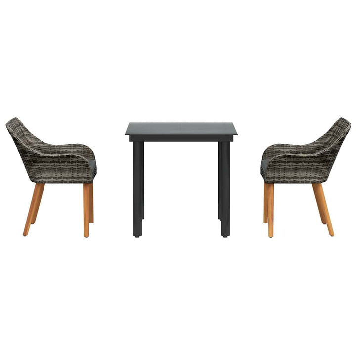 Have Spisebordssæt med pude 3 pcs Grå polyrattan