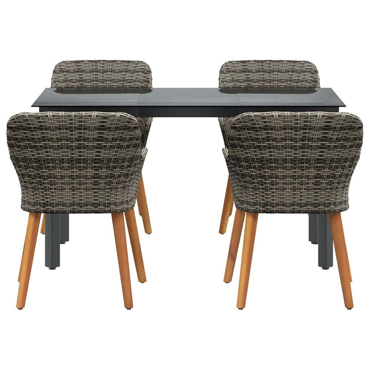 Have Spisebordssæt med pude 5 pcs Grå polyrattan