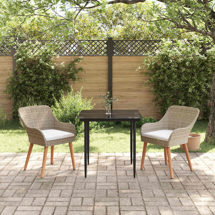 Have Spisebordssæt med pude 3 pcs Beige polyrattan