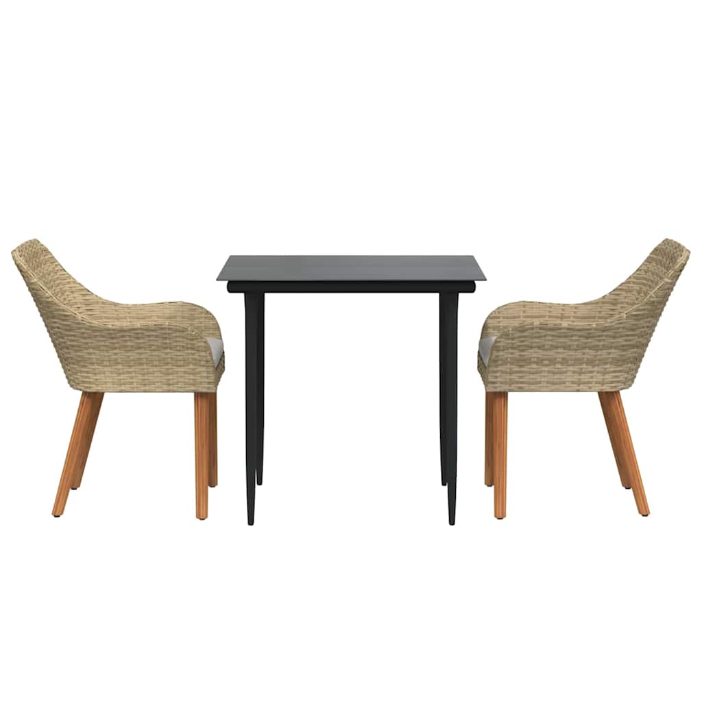 Have Spisebordssæt med pude 3 pcs Beige polyrattan