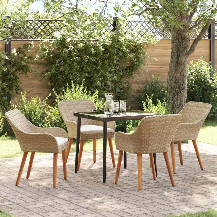 Have Spisebordssæt med pude 5 pcs Beige polyrattan