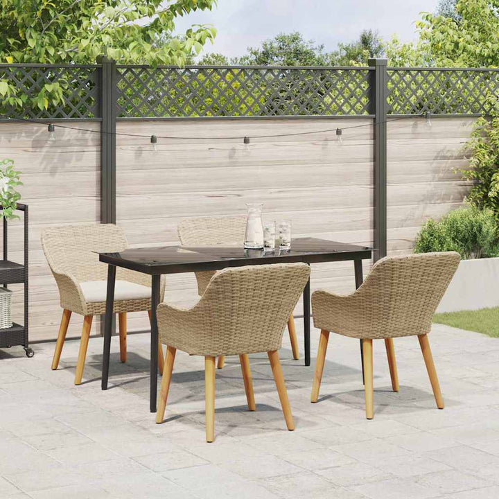 Have Spisebordssæt med pude 5 pcs Beige polyrattan