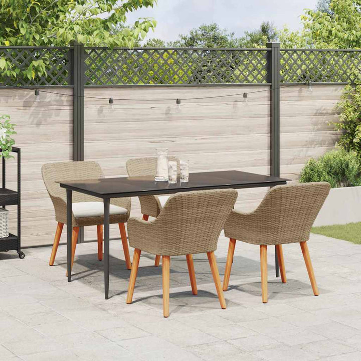 Have Spisebordssæt med pude 5 pcs Beige polyrattan