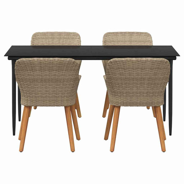 Have Spisebordssæt med pude 5 pcs Beige polyrattan