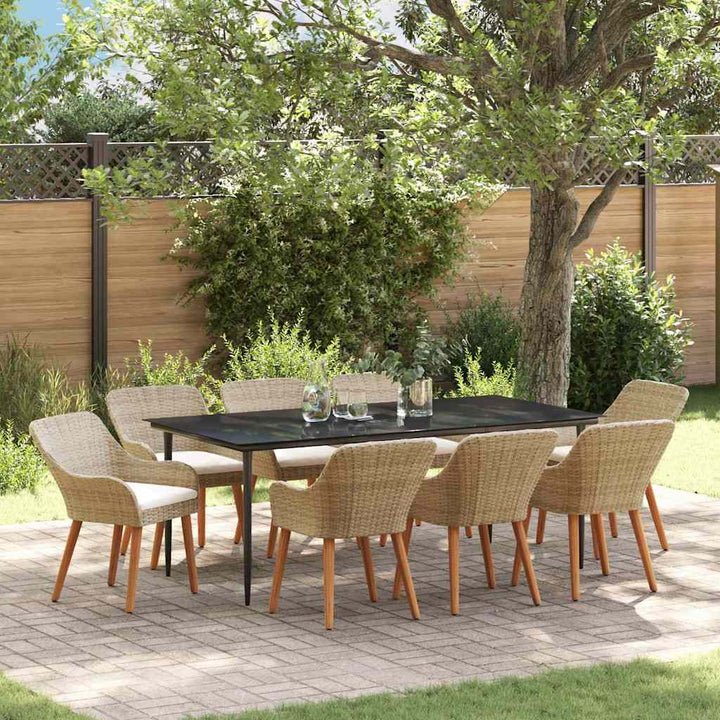 Have Spisebordssæt med pude 9 pcs Beige polyrattan