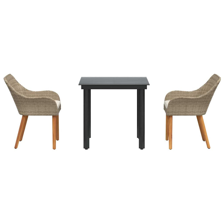 Have Spisebordssæt med pude 3 pcs Beige polyrattan