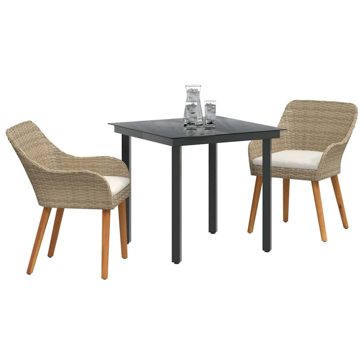 Have Spisebordssæt med pude 3 pcs Beige polyrattan