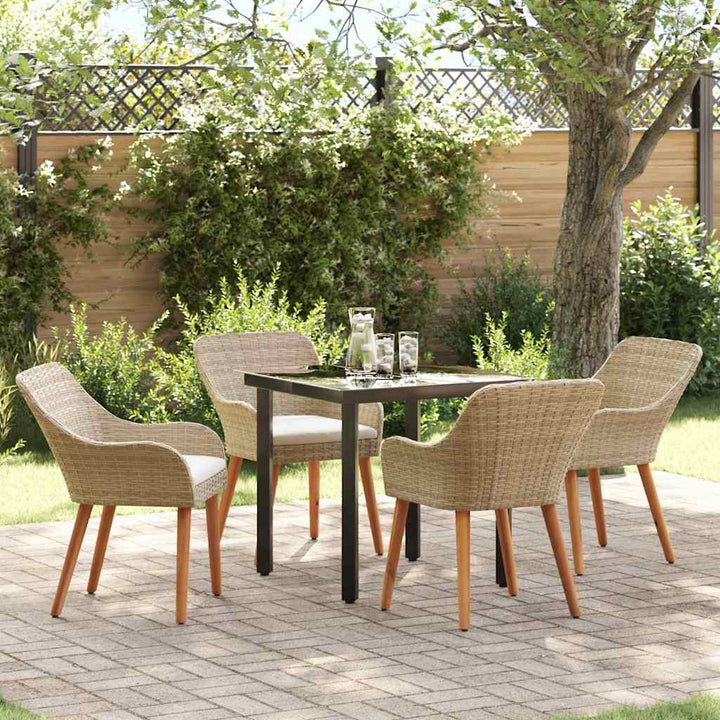 Have Spisebordssæt med pude 5 pcs Beige polyrattan