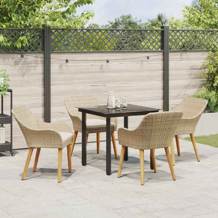 Have Spisebordssæt med pude 5 pcs Beige polyrattan
