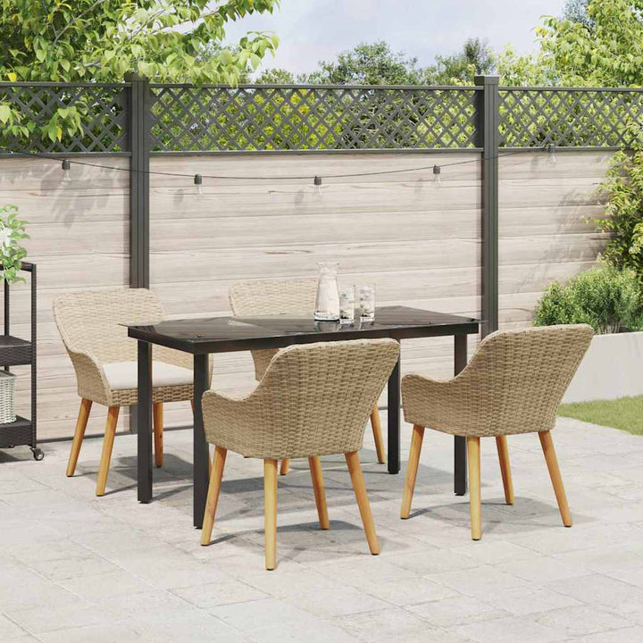 Have Spisebordssæt med pude 5 pcs Beige polyrattan
