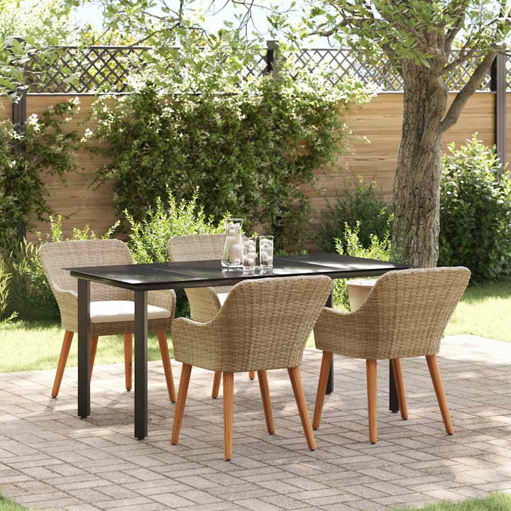 Have Spisebordssæt med pude 5 pcs Beige polyrattan